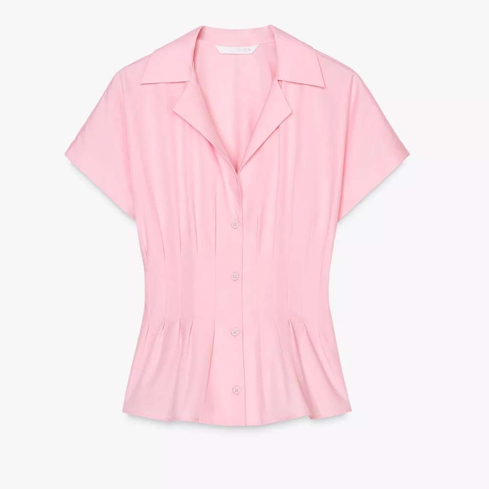 New with tag: Zara Poplin Pink Women's Blouse 100% cotton: Sz XL